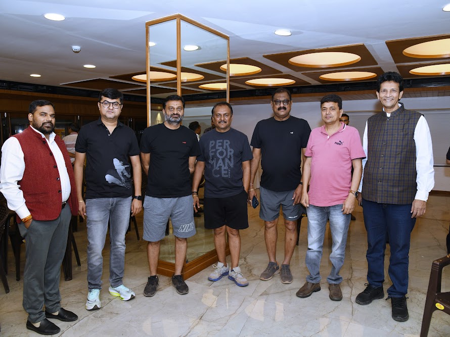 Seven organisers standing together at the health check-up camp venue
